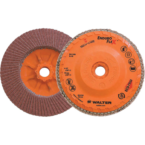 Enduro-Flex Flap Disc, 4-1/2" x 5/8"-11, Type 27, 60 Grit, Zirconia Alumina D. Morneault & Fils