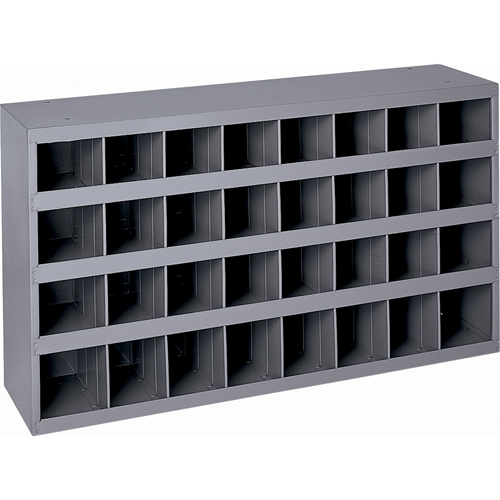 Steel Storage Bin Cabinet, 33-3/4" W x 12" D x 19-1/4" H, Grey D. Morneault & Fils