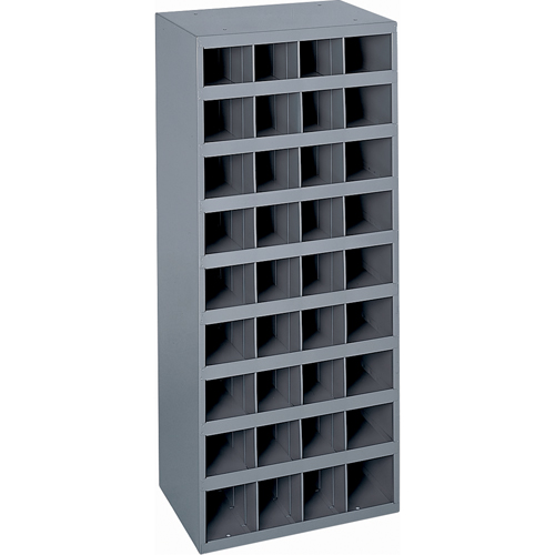 Steel Storage Bin Cabinet, 17-7/8" W x 12" D x 42" H, Grey D. Morneault & Fils