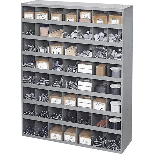 Steel Storage Bin Cabinet, 33-3/4" W x 12" D x 42" H, Grey D. Morneault & Fils