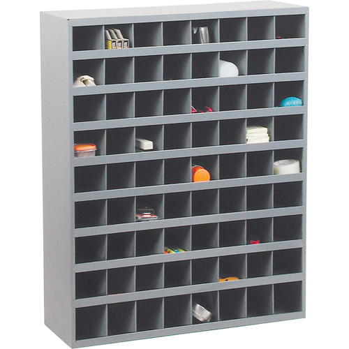 Steel Storage Bin Cabinet, 33-3/4" W x 12" D x 42" H, Grey D. Morneault & Fils