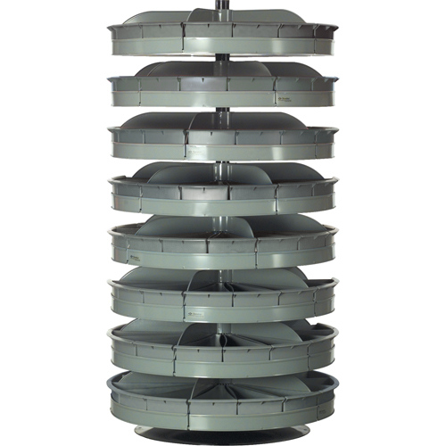 Rotabin&reg; Storage Units, 500 lbs. Capacity per Level, 8 Level, 66" H x 34" Dia. D. Morneault & Fils