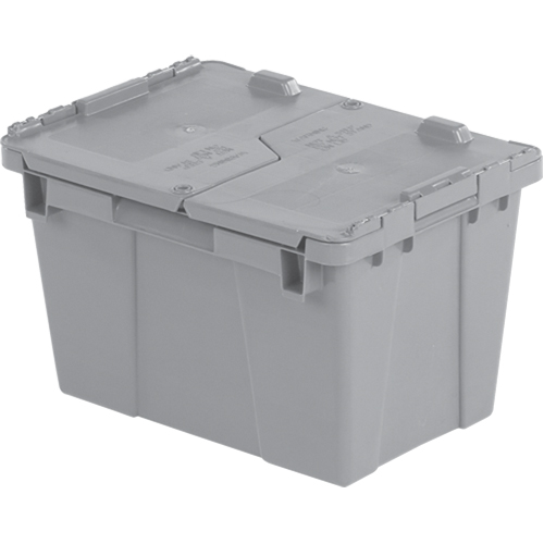Contenants de distribution Flipak en plastique poly&eacute;thyl&egrave;ne (PE), 15,2" x 10,9" x 9,7", Gris D. Morneault & Fils
