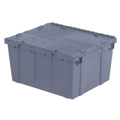 Contenants de distribution Flipak en plastique poly&eacute;thyl&egrave;ne (PE), 23,9" x 19,6" x 12,6", Gris D. Morneault & Fils