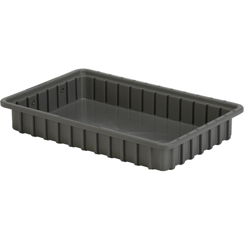 Contenants Divider Box, Poly&eacute;thyl&egrave;ne, 16,5" la x 10,9" p x 2,5" h, Gris D. Morneault & Fils