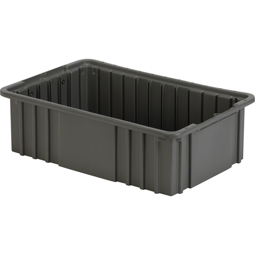 Contenant Divider Box, Poly&eacute;thyl&egrave;ne, 16,5" la x 10,9" p x 5" h, Gris D. Morneault & Fils