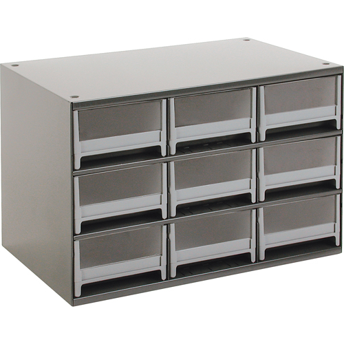 Casiers modulaires pour pi&egrave;ces, Acier, 9 tiroirs, 17" x 10-9/16" x 3-1/16", Gris D. Morneault & Fils