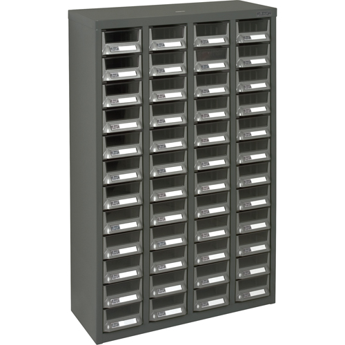 KPC-400 Parts Cabinet, Galvanized Steel, 48 Drawers, 22-3/5" x 8-7/10" x 36-9/10", Grey D. Morneault & Fils