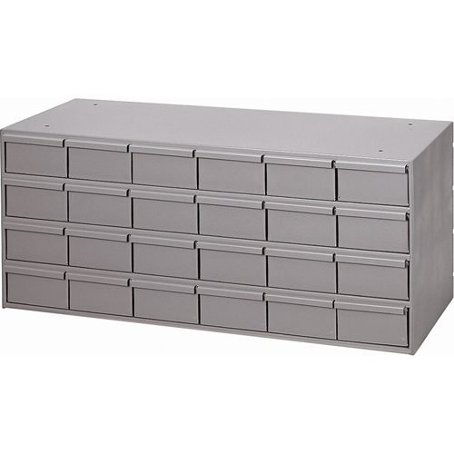 Industrial Drawer Cabinets, 24 Drawers, 33-3/4" W x 11-5/8" D x 14-3/8" H, Grey D. Morneault & Fils