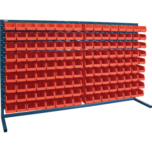 Louvered Rack with Bins, 144 Bins, 72" W x 15" D x 40" H D. Morneault & Fils
