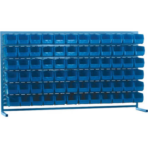 Louvered Rack with Bins, 72 Bins, 72" W x 15" D x 40" H D. Morneault & Fils