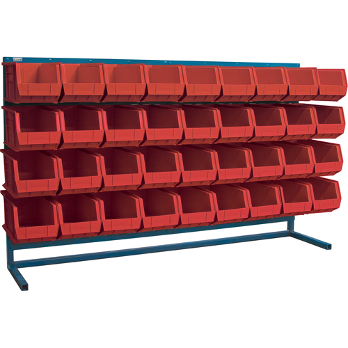 Rayonnage &agrave; persienne avec bacs, 36 bacs, 72" la x 15" p x 40" h D. Morneault & Fils