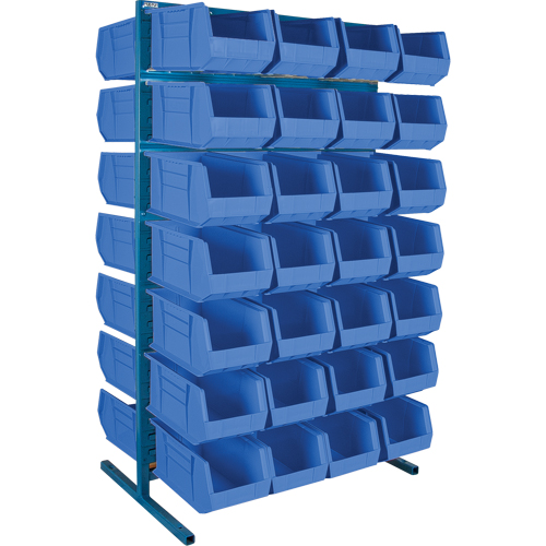 Double-Sided Stationary Bin Rack, 36" W x 24" D x 61" H, 56 Bins D. Morneault & Fils
