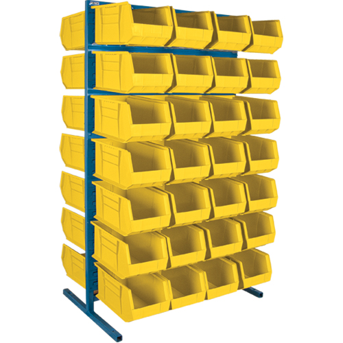 Double-Sided Stationary Bin Rack, 36" W x 24" D x 61" H, 56 Bins D. Morneault & Fils