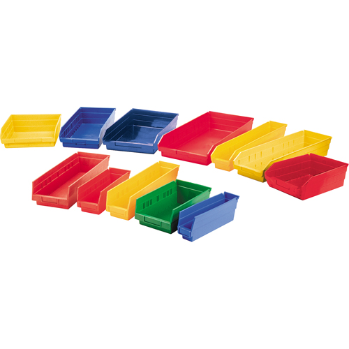 Bacs de rangement pour tablettes, 11-1/8" la x 4" H x 11-5/8" p, Jaune, Capacit&eacute; 30 lb D. Morneault & Fils