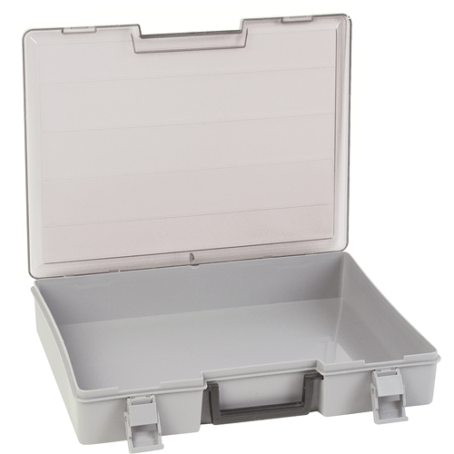 Compartment Case, Plastic, 15-1/2" W x 11-3/4" D x 2-1/2" H, Grey D. Morneault & Fils