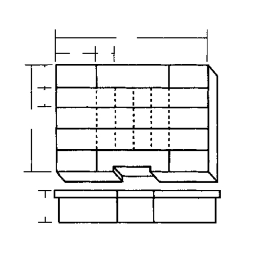Boîte &agrave; compartiments, Plastique, 24 compartiments, 15-1/2" la x 11-3/4" p, 2-1/2" h, Gris D. Morneault & Fils