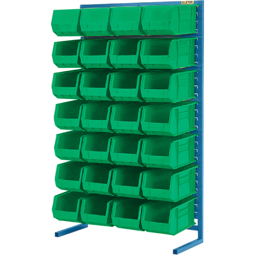 Support stationnaire pour bacs &agrave; un c&ocirc;t&eacute;, 36" la x 12" p x 61" h, 28 bacs D. Morneault & Fils