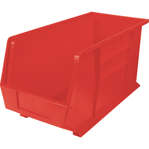 Bacs ultra empilable & suspendable, 8-1/4" la, 9" h x 18" p, Rouge D. Morneault & Fils