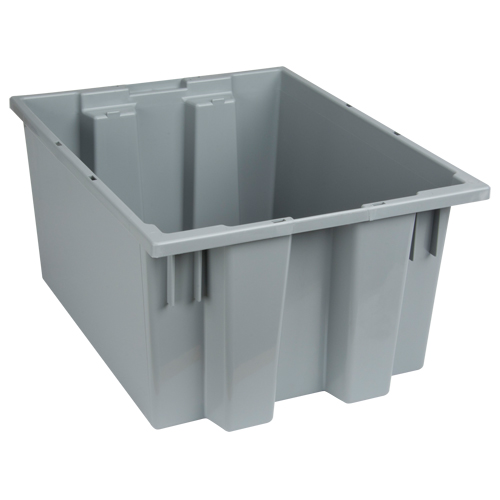 Stack & Nest Totes, 10" x 19.5" x 15.5", Grey D. Morneault & Fils