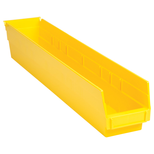 Bacs de rangement pour tablettes, 4-1/8" la x 4" H x 23-5/8" p, Jaune, Capacit&eacute; 50 lb D. Morneault & Fils