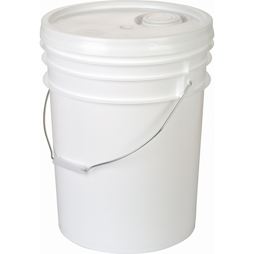 Seau blanc avec couvercle &agrave; joint d'&eacute;tanch&eacute;it&eacute;, Plastique, 20 L D. Morneault & Fils