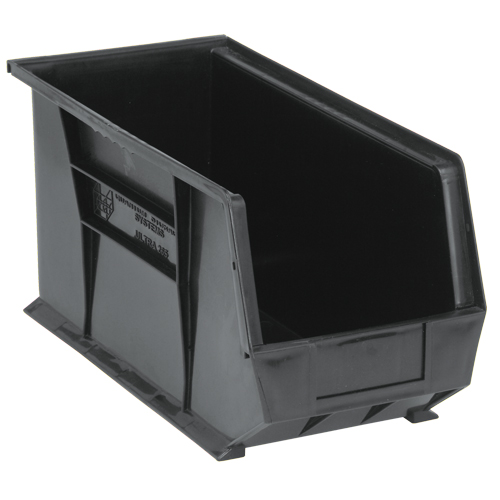 Bacs ultra empilable & suspendable, 8-1/4" la, 9" h x 18" p, Noir D. Morneault & Fils