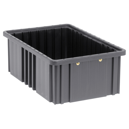 Conductive Dividable Grid Containers, Polypropylene, 10-7/8" W x 16-1/2" D x 6" H, Black D. Morneault & Fils