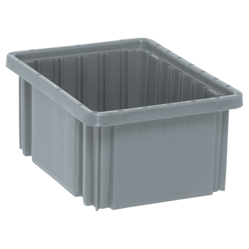 Divider Box&reg; Containers, Plastic, 10.9" W x 8.3" D x 5" H, Grey D. Morneault & Fils