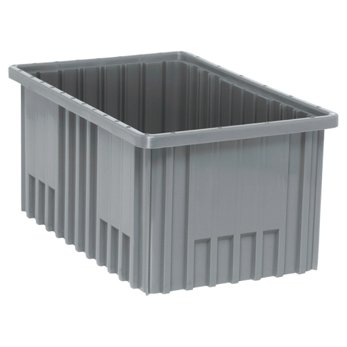 Divider Box&reg; Containers, Plastic, 16.5" W x 10.9" D x 8" H, Grey D. Morneault & Fils