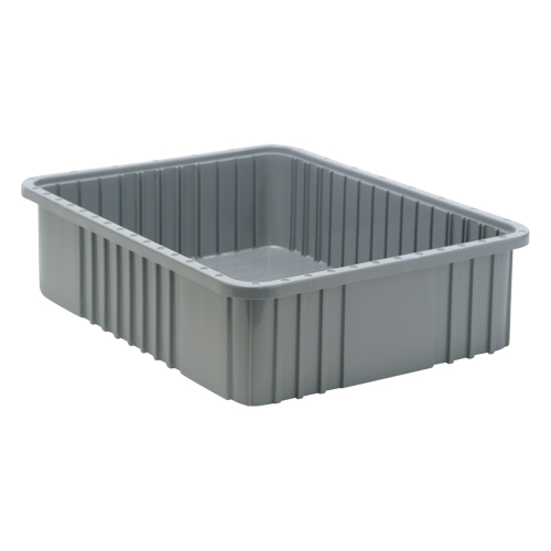 Divider Box&reg; Containers, Plastic, 22.5" W x 17.5" D x 6" H, Grey D. Morneault & Fils
