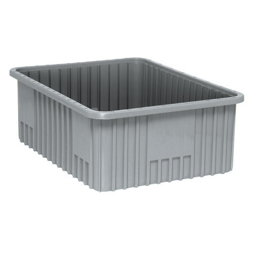Divider Box&reg; Containers, Plastic, 22.5" W x 17.5" D x 8" H, Grey D. Morneault & Fils