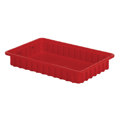 Contenants Divider Box, Poly&eacute;thyl&egrave;ne, 16,5" la x 10,9" p x 2,5" h, Rouge D. Morneault & Fils