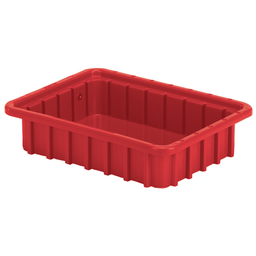 Divider Box&reg; Containers, Polyethylene, 22.4" W x 17.4" D x 5" H, Red D. Morneault & Fils