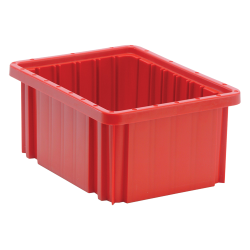 Divider Box&reg; Containers, Plastic, 10.9" W x 8.3" D x 5" H, Red D. Morneault & Fils