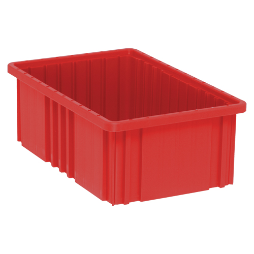 Contenants Divider Box, Plastique, 16,5" la x 10,9" p x 6" h, Rouge D. Morneault & Fils