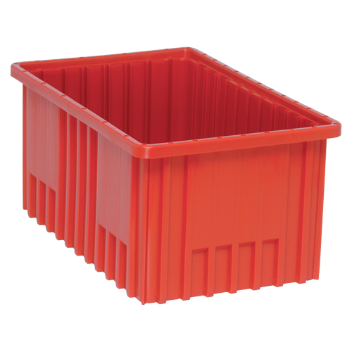 Divider Box&reg; Containers, Plastic, 16.5" W x 10.9" D x 8" H, Red D. Morneault & Fils
