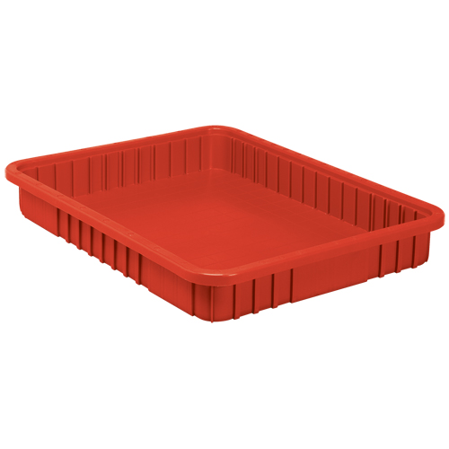 Divider Box&reg; Containers, Plastic, 22.5" W x 17.5" D x 3" H, Red D. Morneault & Fils