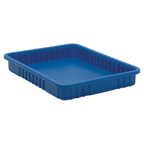 Contenants Divider Box, Plastique, 22,5" la x 17,5" p x 3" h, Bleu D. Morneault & Fils
