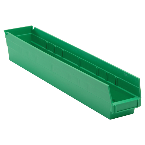 Economy Shelf Bin, 4-1/8" W x 4" H x 23-5/8" D, Green D. Morneault & Fils