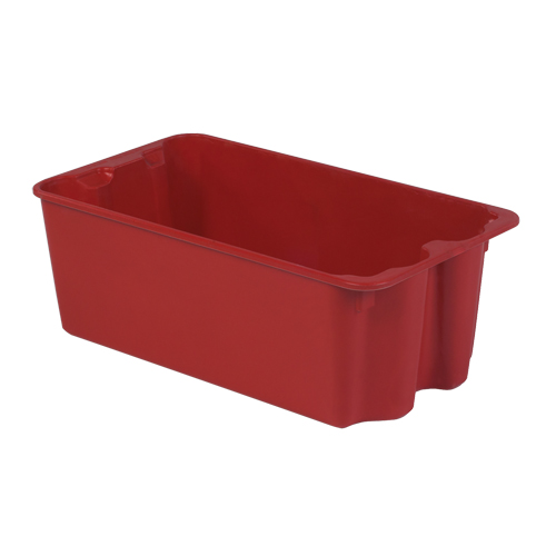 Contenants Stack-N-Nest de Plexton, 16,9" la x 30,6" p x 11,1" h, Rouge D. Morneault & Fils