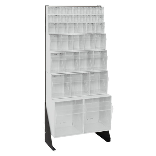 Tip-Out Bins Stand, 23-5/8" W x 8" D x 52" H, 38 Drawers D. Morneault & Fils