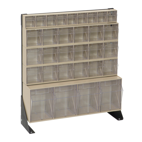 Tip-Out Bins Stand, 23-5/8" W x 8" D x 28" H, 31 Drawers D. Morneault & Fils