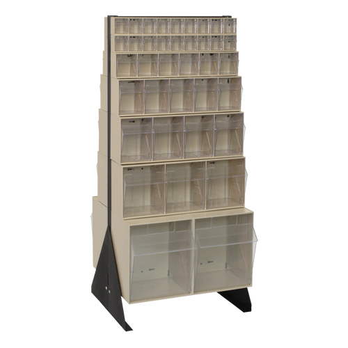 Support pour bacs basculants, 23-5/8" la x 16" p x 52" h, 76 tiroirs D. Morneault & Fils