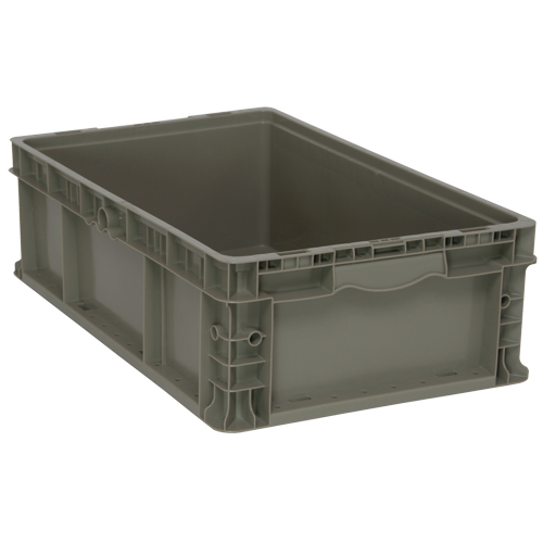 Contenant pliable et empilable, 15" la x 24" p x 7,5" h, Gris D. Morneault & Fils