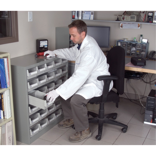 Casier robuste pour pi&egrave;ces KPC-HD, Acier galvanis&eacute;, 30 tiroirs, 34-3/5" x 15-7/10" x 34-3/5", Gris D. Morneault & Fils