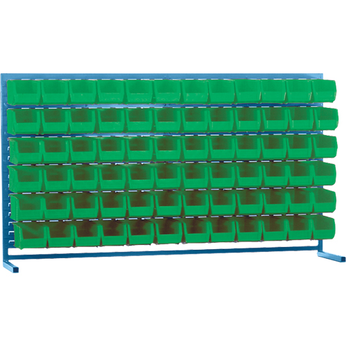 Louvered Rack with Bins, 72 Bins, 72" W x 15" D x 40" H D. Morneault & Fils