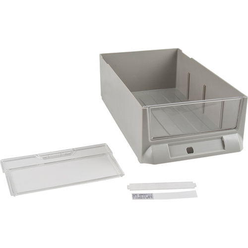 Tiroir de rechange pour armoires de pi&egrave;ces KPC-200, Plastique, 5-3/8" la x 9-13/16" p, 3-3/10" h, Gris D. Morneault & Fils