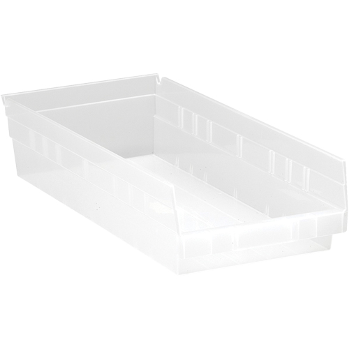 Bacs de rangement pour tablettes, 8-3/8" la x 4" H x 17-7/8" p, Transparent, Capacit&eacute; 40 lb D. Morneault & Fils