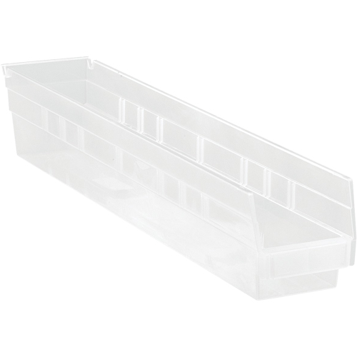 Bacs de rangement pour tablettes, 4-1/8" la x 4" H x 23-5/8" p, Transparent, Capacit&eacute; 50 lb D. Morneault & Fils